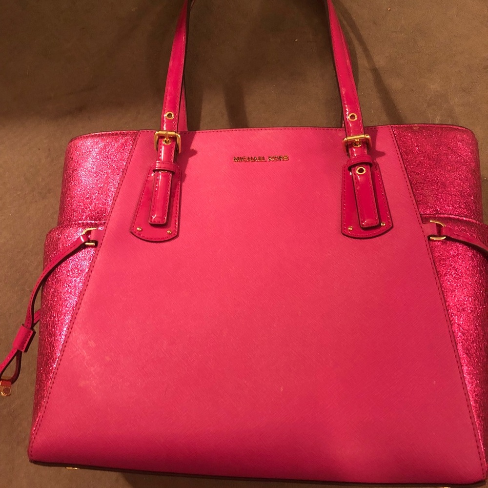 Authentic Pink Michael Kors Handbag And Wallet - image 2